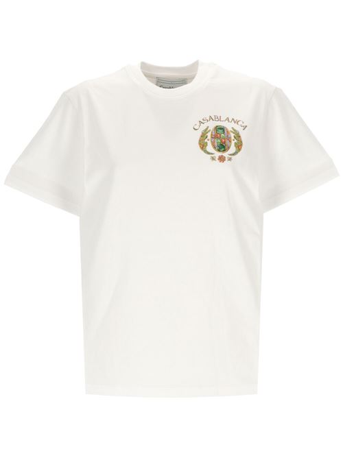 T-shirt bianca con logo frontale Casablanca | WS24JTS00201JOYAUX D AFRIQUE TENNIS CLUB